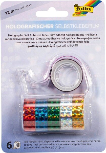 folia Holographie Deko-Klebeband glänzend 15,0 mm x 2,0 m 6 Rollen