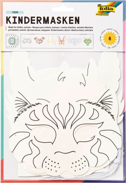 folia Bastelset Kindermasken weiß 6 St.