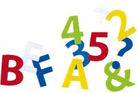 folia Bastelfilz Buchstaben sortiert weiß, gelb,...