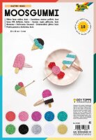 folia Moosgummi Glitter Basic mehrfarbig 10 St.