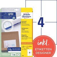 AVERY Zweckform Etiketten 6120 weiß 105,0 x 148,0...