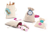 folia Stoffsäckchen mit Motiv Streifen und Punkte 8,0/10,0/13,0 x 10,0/130,/18,0 cm, 1 Pack