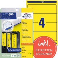 AVERY Zweckform Ordneretiketten L4769-20 gelb, 20 Blatt