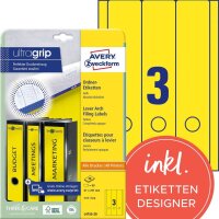 AVERY Zweckform Ordneretiketten L4755-20 gelb, 20 Blatt