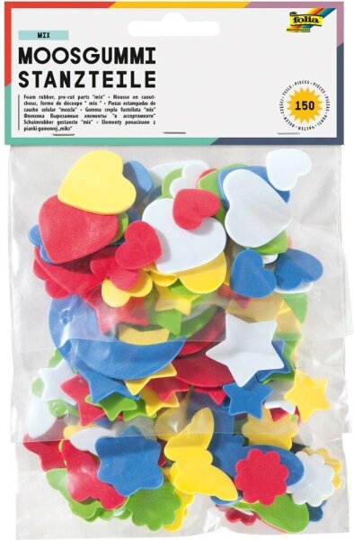 folia Moosgummi Stanzteile sortiert mehrfarbig