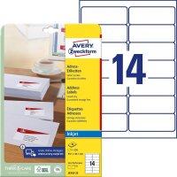 AVERY Zweckform Adressetiketten J8163-25 weiß 99,1...