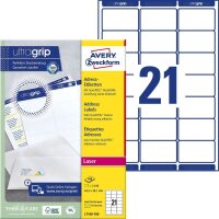 AVERY Zweckform Adressetiketten L7160-100 weiß 63,5...