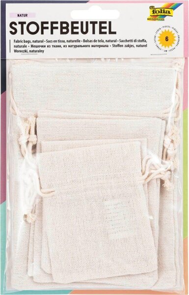folia Stoffsäckchen Uni 8,0/10,0/13,0 x 10,0/130,/18,0 cm, 1 Pack