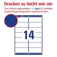 AVERY Zweckform Adressetiketten L7163-40 weiß 99,1 x 38,1 mm, 40 Blatt