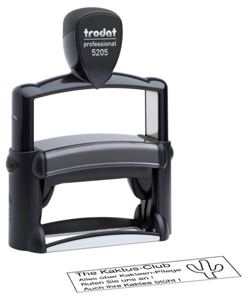trodat Textstempel, individualisierbar 5205 selbstfärbend schwarz mit Logo, 1 St. -  Nachträglich per Gutschein personalisieren