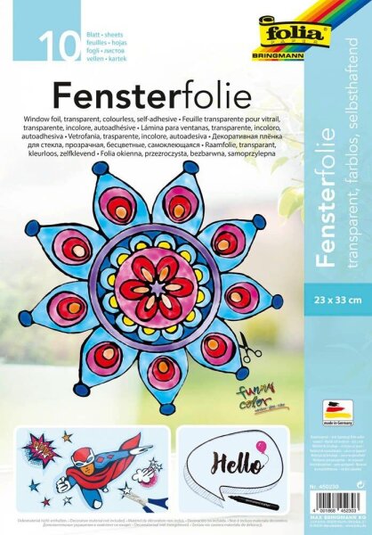 folia Fensterfolie transparent, 10 Blatt