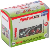 fischer DuoPower 5x25 S PH 2K 535462 Dübel mit...