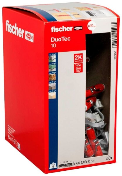 fischer DuoTec 10 537258 Universaldübel Ø 10 mm x 50 mm, 50 St.