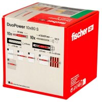 fischer DuoPower 10x80 S 2K 538257 Dübel mit Schrauben Ø 10 mm x 80 mm, 10 St.