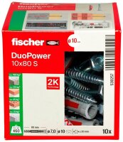 fischer DuoPower 10x80 S 2K 538257 Dübel mit Schrauben Ø 10 mm x 80 mm, 10 St.