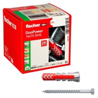 fischer DuoPower 14x70 S 538259 Dübel mit Schrauben...