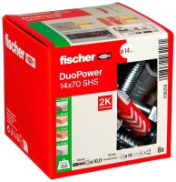 fischer DuoPower 14x70 S 538259 Dübel mit Schrauben...
