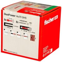 fischer DuoPower 14x70 S 538259 Dübel mit Schrauben Ø 12 mm x 60 mm, 8 St.