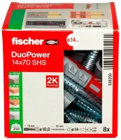 fischer DuoPower 14x70 S 538259 Dübel mit Schrauben Ø 12 mm x 60 mm, 8 St.