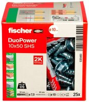 fischer DuoPower 10x50 S 2K 535461 Dübel mit Schrauben Ø 10 mm x 50 mm, 25 St.