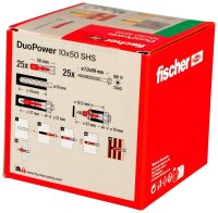 fischer DuoPower 10x50 S 2K 535461 Dübel mit Schrauben Ø 10 mm x 50 mm, 25 St.