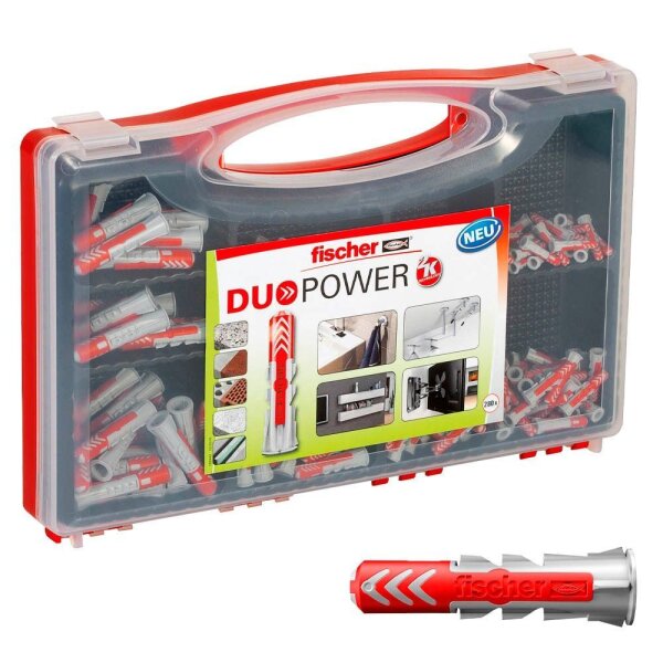 fischer RED-BOX - DuoPower 2K 535973 Universaldübel-Sortiment, 280-teiig