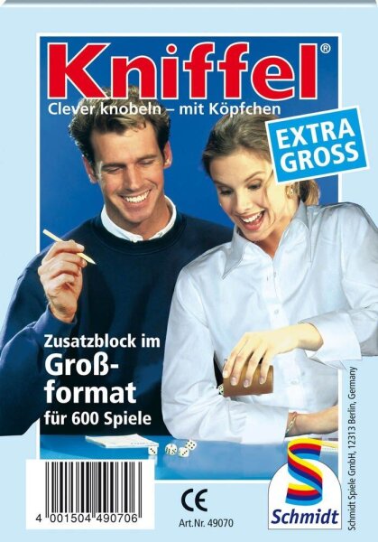 Schmidt Kniffelblock extra groß Würfelspiel, 1 St.