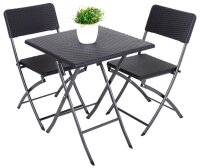 Garden Pleasure Sitzgruppe Ventana, schwarz Kunststoff,...
