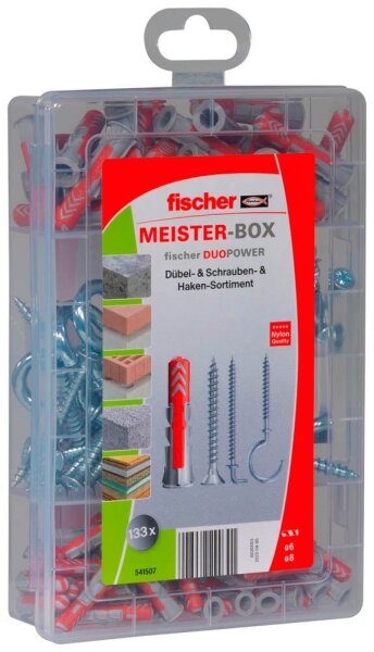 fischer easyDIY Box Kinderzimmer 541507 Dübel- und Schrauben-Sortiment, 133-teilig