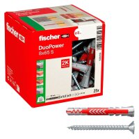 fischer DuoPower 8x65 S 2K 538256 Dübel mit...