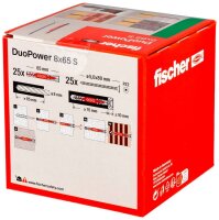fischer DuoPower 8x65 S 2K 538256 Dübel mit Schrauben Ø 8 mm x 65 mm, 25 St.