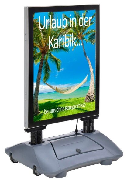 update displays Kundenstopper WindPro LED silber DIN A1 2 Fächer 74,0 x 63,0 x 122,3 cm, 1 St.