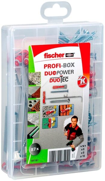 fischer Profi-Box - DuoPower/DuoTec 2K 541107 Universaldübel-Sortiment, 87-teilig