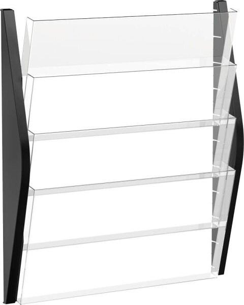 helit Wandprospekthalter the arc schwarz DIN A3 4 Fächern 48,0 x 8,0 x 54,0 cm, 1 St.