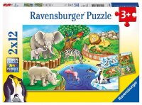 Ravensburger Tiere im Zoo Puzzle, 2 x 12 Teile