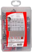 fischer easyDIY Box Garten und Balkon rostfrei 553339 Dübel- und Schrauben-Sortiment, 71-teilig
