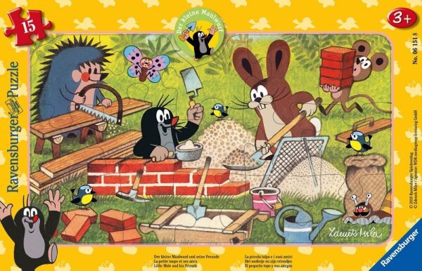 Ravensburger Der kleine Maulwurf Der kleine Maulwurf und seine Freunde Puzzle, 15 Teile