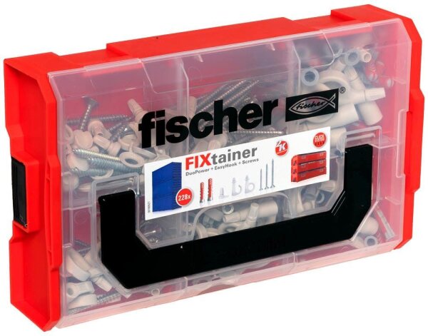 fischer FixTainer - EasyHook 2K 563578 Dübel- und Schrauben-Sortiment, 228-teilig