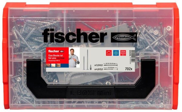 fischer Holzbauschrauben-Sortiment FixTainer PowerFast II TX 562928 3,5/4/5 mm x 16/30/35/40/50 mm