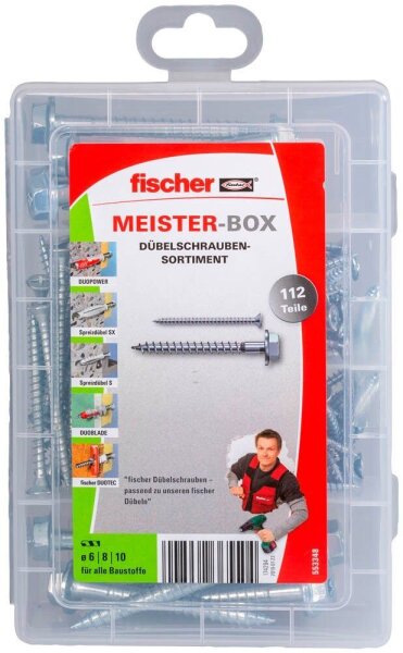 fischer Schrauben-Sortiment Meister-Box 553348 6/7/8/10 mm x 40/55/69 mm