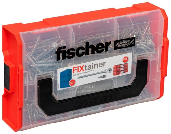 fischer Holzbauschrauben-Sortiment FixTainer PowerFast II TX VG 562273 3/5/4/5 mm x 16/30/35/40/50/60 mm