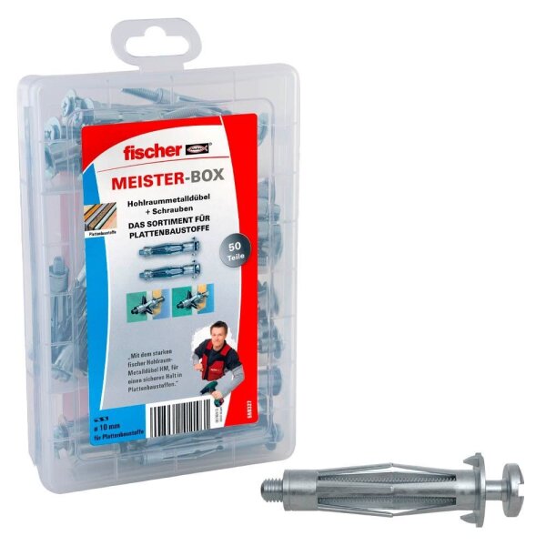 fischer Meister-Box Hohlraum 558327 Hohlraumdübel-Sortiment Ø 5 mm, 50-teilig