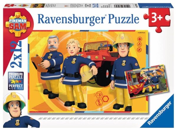 Ravensburger Feuerwehrmann Sam Im Einsatz Puzzle, 2 x 12 Teile