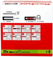 fischer EasyHook Angle - DuoPower 8x40 2K 564169 Dübel mit Schrauben, 25 St.