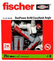 fischer EasyHook Angle - DuoPower 8x40 2K 564169 Dübel mit Schrauben, 25 St.