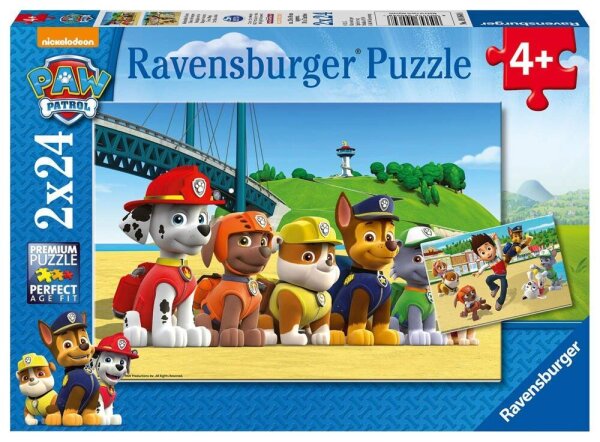 Ravensburger Paw Patrol Heldenhafte Hunde Puzzle, 2 x 24 Teile