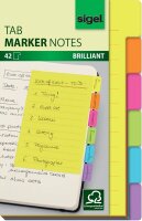 SIGEL TABS MARKER NOTES Haftnotizen farbsortiert, 42...