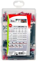 fischer easyDIY Box Outdoor EasyHook rostfrei 563577 Dübel- und Schrauben-Sortiment, 128-teilig