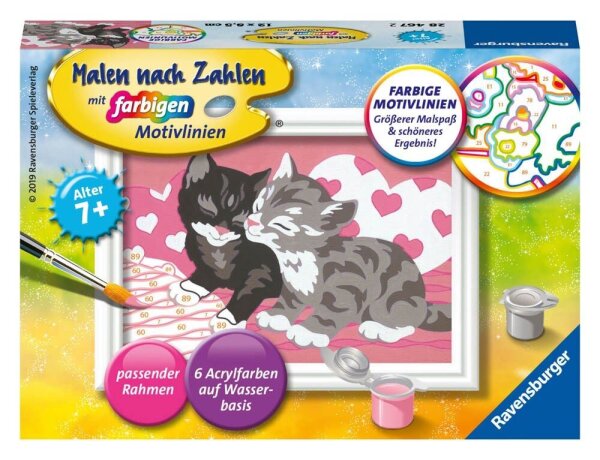Ravensburger Malen-nach-Zahlen Kuschelkatzen mehrfarbig