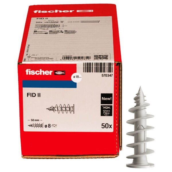 fischer FID II 570347 Dämmstoffdübel Ø 18 mm x 50 mm, 50 St.
